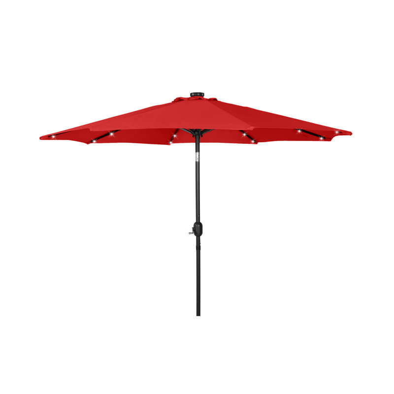 Parasol de marché lumineux 9 pi Addison, Rouge