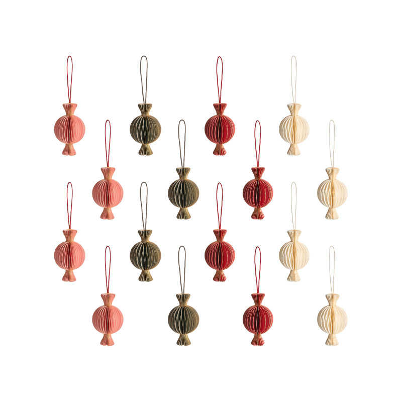 10cm Handmade Solid Colour Paper Hanging Figurine Ornament