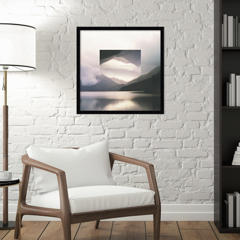 Reflected Landscape by Laura Marshall, 21" H x 21" W x 1" D, Black