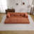 Compression Mahjong Sofa,Convertible Floor Sofa Bed,Diy Boneless Modular Sectional Sofa,No Assembly Required,Circle Fleece Fabric,Oversized 3 Seater With 3 Pillows,Orange-61771208