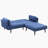 Nafisa Blue Fabric Adjustable Sofa & Ottoman
