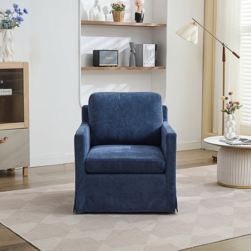 Pivote Brookson CAL117, Chenille bleue marine, H 34,8 po x l 29,9 po x P 33,1 po
