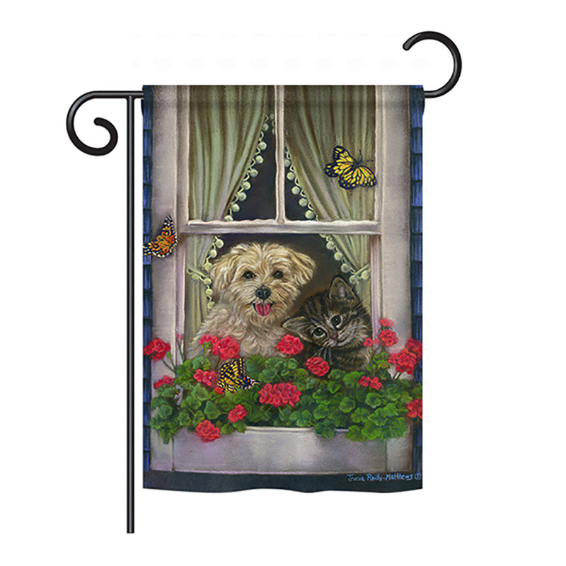 Drapeau de jardin en polyester à 2 côtés fidèlement, H 18,5 po x l 13 po