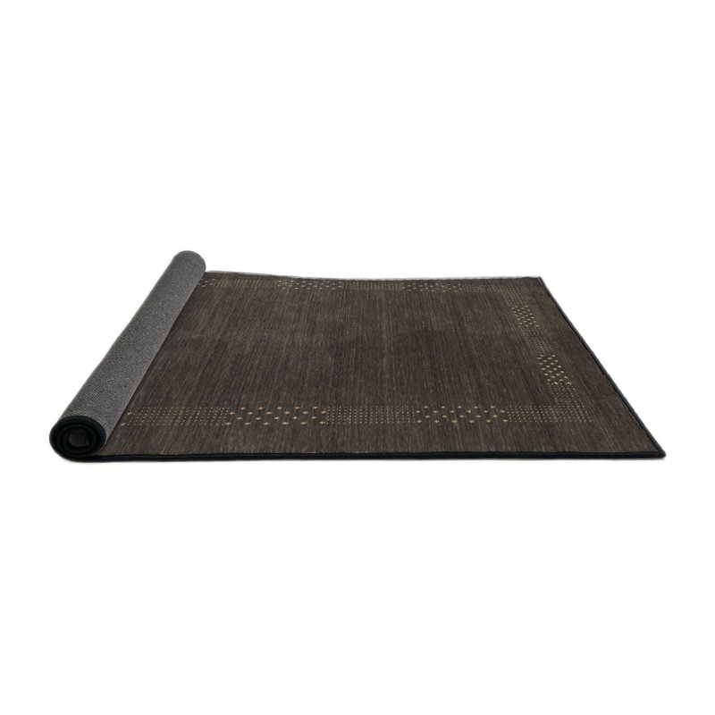 Tapis contemporain gris foncé, Rond 6 pi