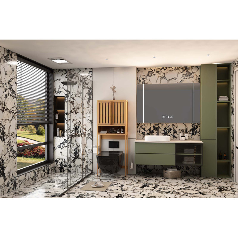 Armoire de rangement au-dessus de la toilette
