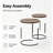 Rustic Brown Round Nesting Coffee Table Set Modern Space Saving Living Room Tables