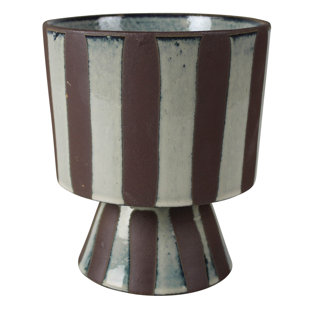 Vase rayé en céramique calice