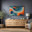 Art abstrait de vagues colorées abstraites, photos de salon, impression sur toile encadrée-128129737-128129738