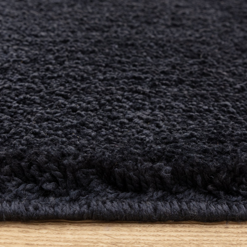 Ronalee Rectangle Shaggy Washable Area Rug, Blue, Rectangle 67 x 130 cm