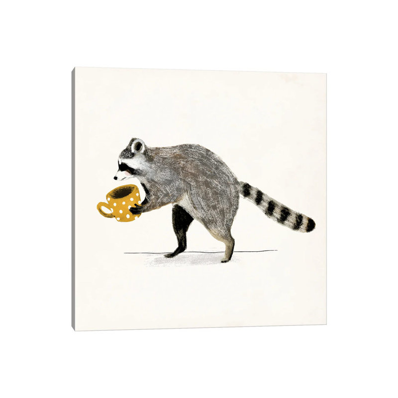 Rascally Raccoon III by Victoria Barnes - Wrapped Canvas Painting, 45.72cm H x 45.72cm W x 1.91cm D