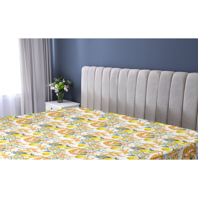 Drap-housse Ambesonne Fruits Illustration de citron naturel jaune souci, Drap-housse simple TG