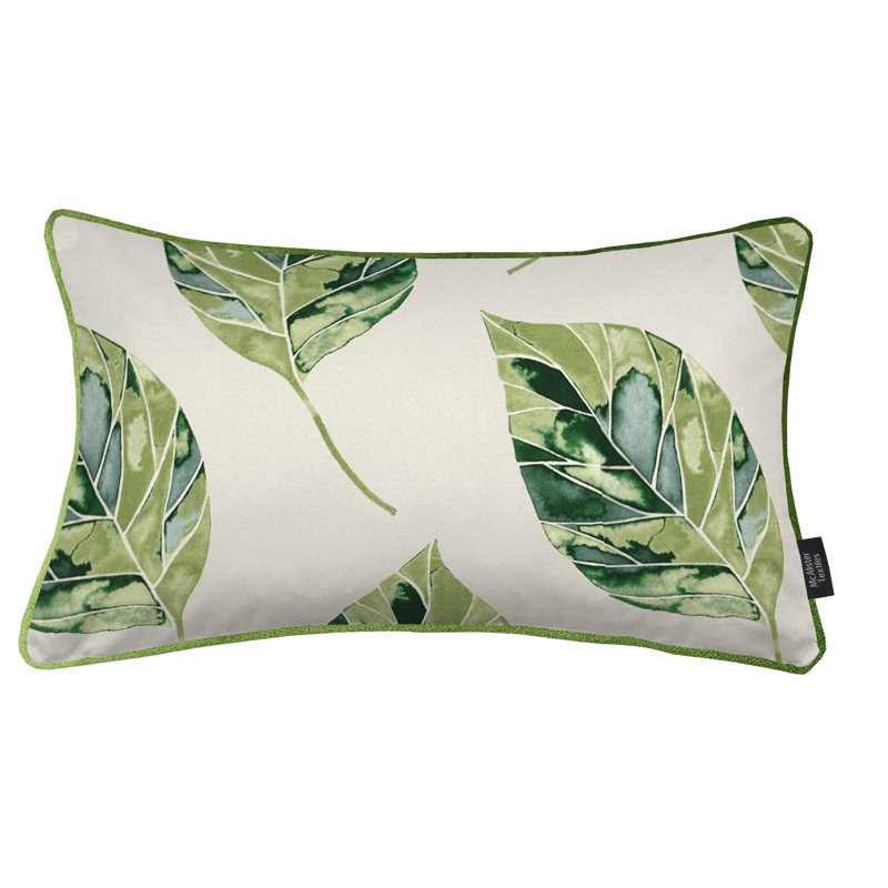 Gurrola Indoor / Outdoor Floral Rectangular Cushion, Forest Green, 50cm x 30cm