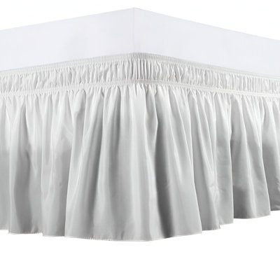 400TC Sateen Solid Cotton Wrap Around Bed Skirt 15" Drop Length
