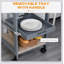 Chariot mobile pour îlot de cuisine avec tiroir et panier de rangement coulissant en métal pour une utilisation et une organisation polyvalentes.-377132703