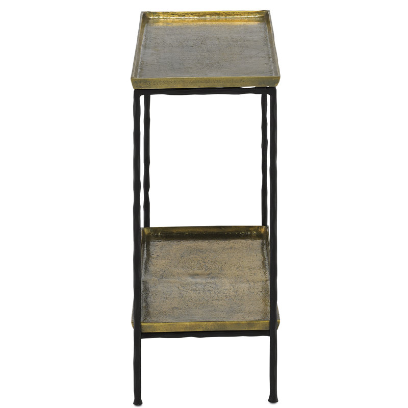 Boyles End Table, Antique Brass