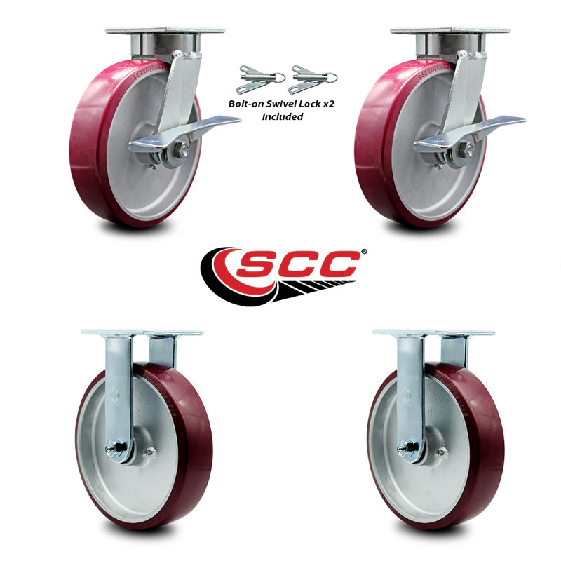 4 Piece Poly on Aluminum Caster Set