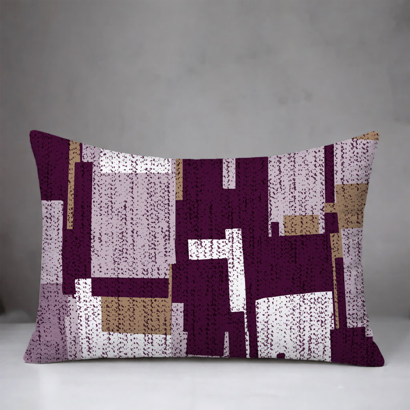 Oreiller réversible Samie, 20 po x 14 po, Mauve