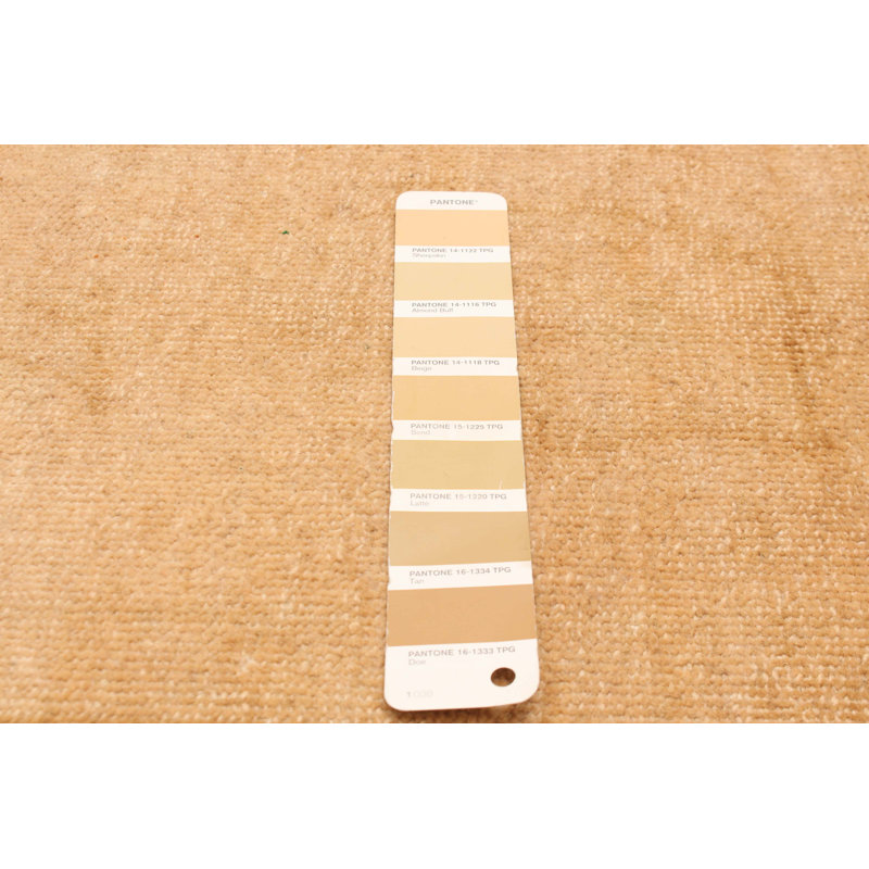 Tapis brun clair noué à la main de conception unique 5 pi 5 po x 7 pi 10 po