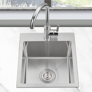Kitchen Sink 15'' L Drop-In Single Bowl Stainless Steel (18/0) Kitchen Sink