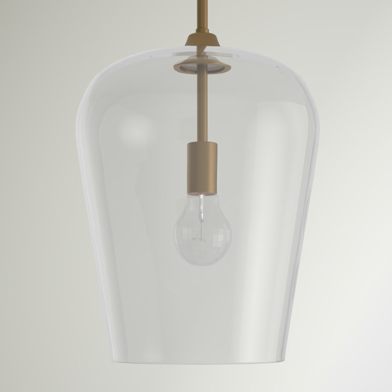 Luminaire suspendu en verre Dahlya, Laiton vieilli, H 16,25 po x l 12 po x P 12 po