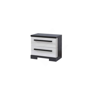 1pc Contemporary 2-Drawer Nightstand