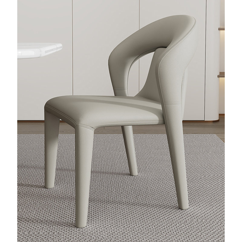 Fauteuil à dossier en cuir French Cat Paw, Gris