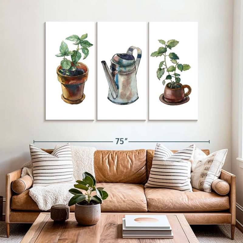 Mini aquarelle de jardin, H 42 po x l 65 po