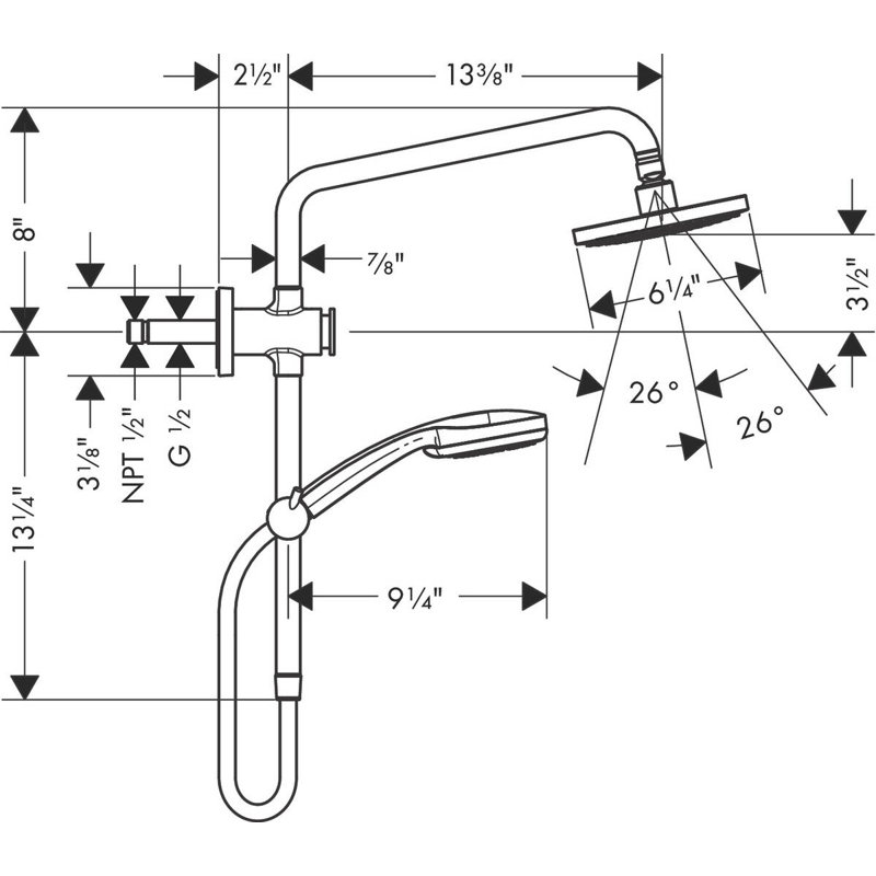 Croma Sam Plus 160 Complete Shower System, Brushed Nickel