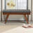 Corsham Bench in Grey Fabric Upholstered and Walnut Brown Finish, 17.3'' H X 15'' D X 40.9'' W-1864138077