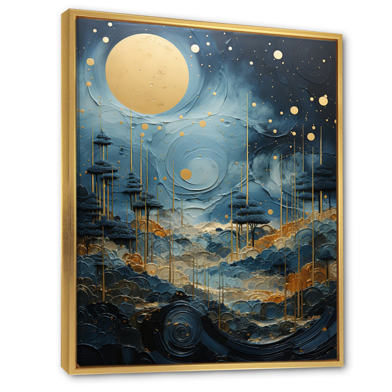 Reproduction d'art sur toile U19, H 32 po x l 24 po x P 1 po, Cadre flottant doré