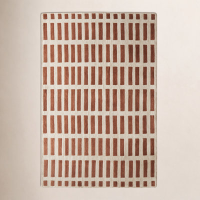 Jason Wu Hand-Woven Geometric Orange Rug