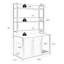 Grand bac à litière pour chat avec tablette de rangement, tablette à gratter, cabine intérieure, salle de bain cachée, 2 portes, armoire brune et étagère de rangement, anse pour lavabo, portes