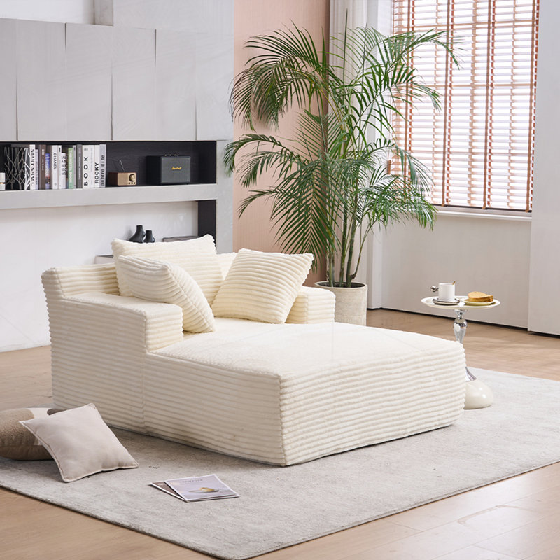 Chaise longue surdimensionnée pour le salon, Beige