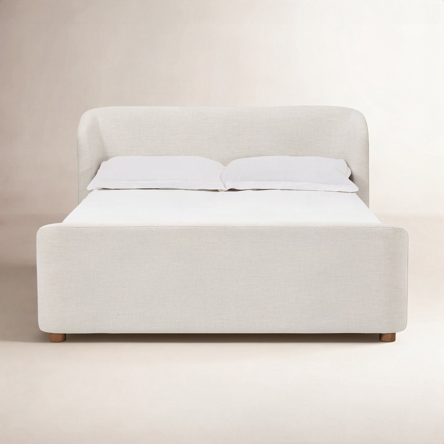 Kris Wingback Bed, Queen, Whipped Honey Linen Blend