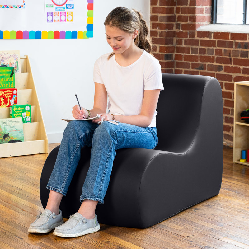Midtown Classroom Chair - Soft Seating - 3 Sizes - Premium Vinyl Cover, Medium - 25" H x 24" W x 35.5" D, Black