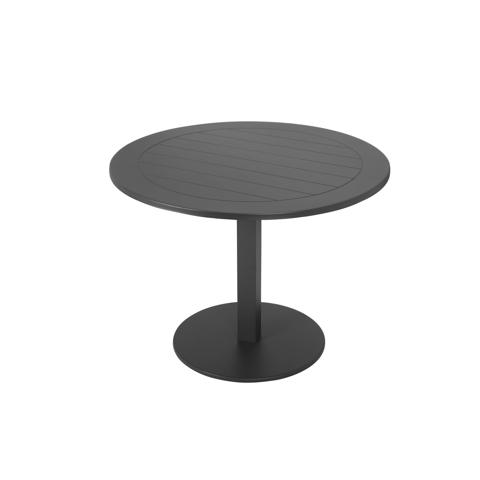 Sunset 30'' Powder Coated Aluminum Fliptop Outdoor Dining Table, 30" H x 35" L x 35" D, Gray