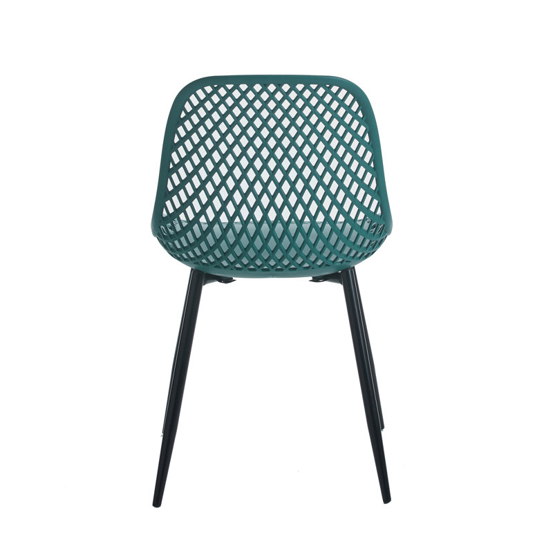 44cm H Cross Back Side Chair, Blue