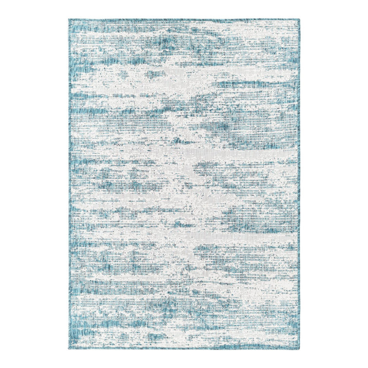 Teal Cartago Indoor/Outdoor Modern Rug