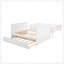 Lit superposé double au-dessus de double avec lit gigogne simple, lit superposé en bois de pin avec garde-corps-57225899