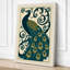 Ornamental Peacock Art Deco - Wrapped Canvas-1808469004-1808469011
