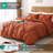 Solayne Boho Tufted Duvet Cover Set – Textured Geometric Pattern, Pumpkin Color, Corner Ties & Zipper Closure-111549005-111549003