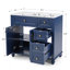 Meuble-lavabo bleu 36 po avec lavabo en céramique 36 po avec tiroirs à fermeture en douceur, structure en bois massif, rangement multi-organisateur-1937671873