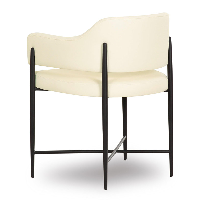 Kelly Vegan Leather Dining Chair In Cream, Cream