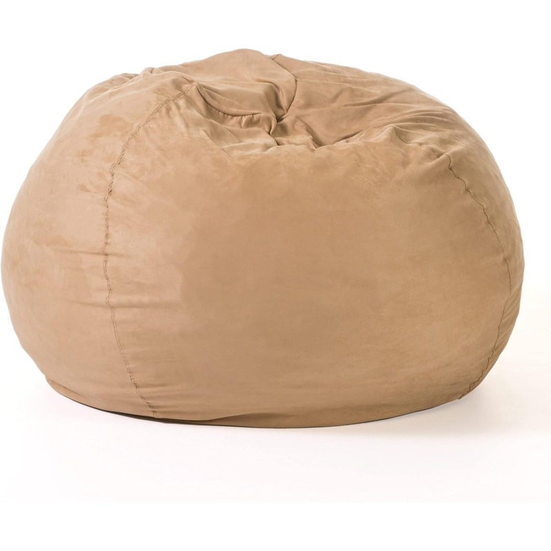 5-Foot Comfortable High-Density Shredded Foam Bean Bag Chair For Kids And Adults, With Removable Microsuede Cover, Ideal Reading And Bedroom Floor Lounge