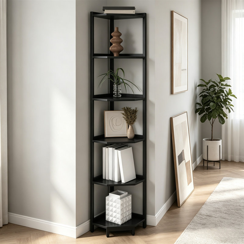 Tablette d'angle, bibliothèque d'angle, tablette verticale, 66" H x 11.8" W x 11.8" D