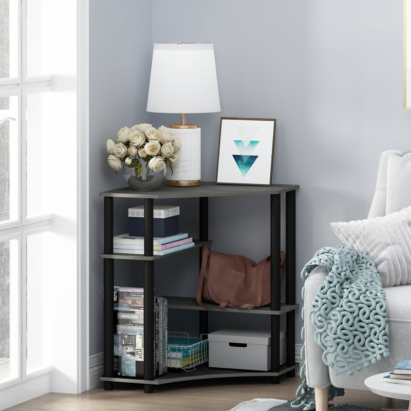 Bureau d'angle Ballou, Gris chêne français/noir