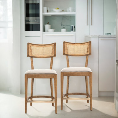 Walnut Decor Charlie Cane Counter Stool