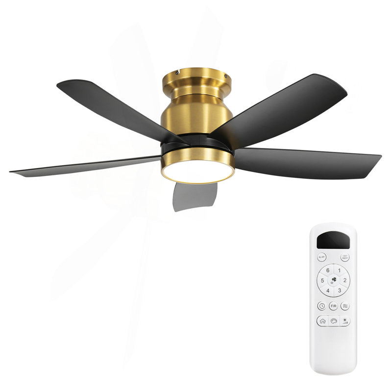 Ventilateurs de plafond encastrés 42 pouces avec lumière DEL 22W et télécommande 5 pales de ventilateur en ABS pour l'intérieur