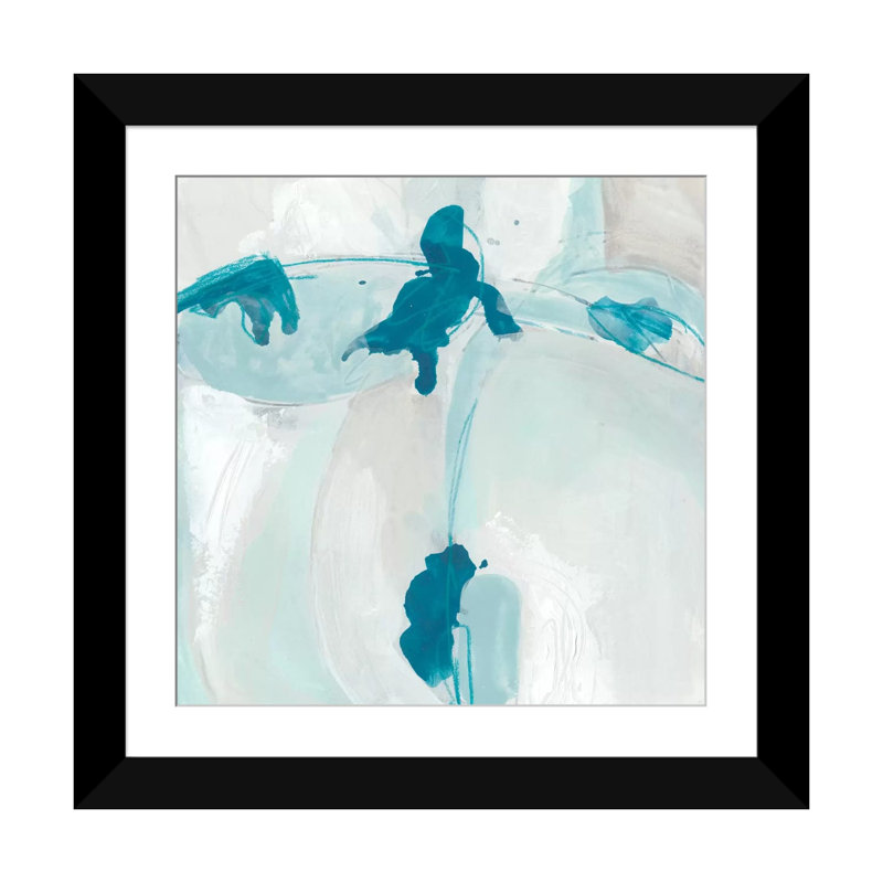 « trace echo i », impression sur toile, H 16 po x l 16 po x P 1 po, Papier d'art encadré noir, Blanc