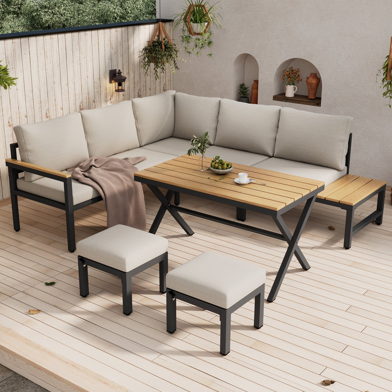 7 - Person Patio Dining Set with Rectangular Table